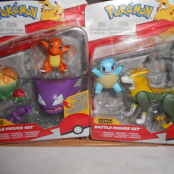 NEW LOT 2 POKEMON BATTLE FIGURE TOY SETS SQUIRTLE BOLTUND APPLETUN HAUNTER 👦🎁 - Picture 1 of 9